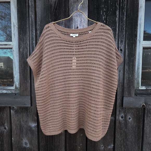 Max Studio Sweaters - Max Studio Sweater Vest Brown Loose Knit Sleeveless Cottagecore Boho size 1X NWT